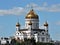 View of Cathedral of Christ the Saviour in summer Moscow