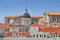 A view of the Cathedral of Dubrovnik from the old city town walls, Croatia
