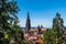 View of the cathedral of Freiburg im Breisgau (Freiburger Munster), southwest Germany