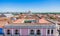 View of The Cathedral of Granada seen from the bell tower of La Merced church, Granada, Nicaragua, Central America