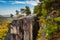 View of Cathedral Ledge at Echo Lake State Park, New Hampshire.