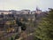 View of the Cathedral of Notre Dame and Luxemburg City, outside the wall in Luxembourg