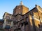 view of Cathedral of Pavia at sunset