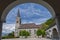 View of Cathedral of St. Florin in Vaduz, Liechtenstein