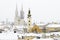 A view of the cathedral of Zagreb, Croatia, and picturesque roof