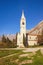 View of Catholic Church of Saint Eustace. Montenegro, Dobrota town. Free space for text