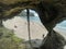 The view from a cave on coastline of Homunga Bay, Waikato region, New Zealand