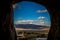 View from cave in Fairy Chimneys in Goreme