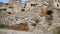 View of cave houses in Ortahisar. Cappadocia. Turkey