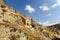 View of cave houses in Ortahisar. Cappadocia. Turkey