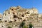 View of cave houses in Urgup. Cappadocia. Turkey