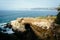 View of a cave and the Pacific Ocean in La Jolla, California.