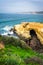 View of a cave and the Pacific Ocean in La Jolla, California.