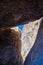 View from a cave, rocky cliff surface texture