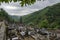 View of the cemetery of the medieval village of Conques