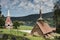 View from the cemetery on the RÃ¸dven Stave Church