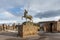 view of the Centaur statue in the Forum of the ancient city of Pompeii