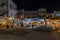 View of the center of the old port city at night, Chora, Ios, Greece