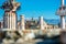 View of the center square of Pompei, Italy