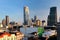 View of central Bangkok from the rooftop observation terrace on the Grand Postal Building