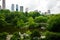 View of Central Park on a cloudy summer day, Manhattan, New York