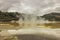 The view of Central Pools at Waiotapu Thermal Wonderland near Rotorua, New Zealand.