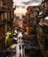 View from the central square of Manarola after an evening rain.