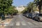 View of the central street in the city of Loutraki Greece, Peloponnese