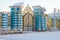 View of ceremonial gate of Catherine Palace in the February evening. Tsarskoye Selo