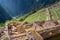 View on the ceremonial Temple of the Sun build by Incas