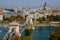 View of the Chain Bridge across the Danube in Budapest, Hungary