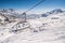 View of a chairlift in Formigal Ski Resort, Pyrenees, Spain. Beautiful view from the chair