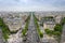 View of the Champs Elysees from the Arc de Triomphe in Paris