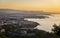 View of Chania from Venizelos Graves viewpoint at sunset