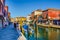 view of a channel on murano island in italy which is surrounded with tourist shops selling famous murano glass...IMAGE