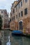 View of the channels and old palaces in Venice in the morning -