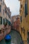 View of the channels and old palaces in Venice in the morning