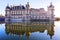 View of Chantilly castle with reflection