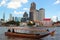 View of Chao Phraya river waterfront in Bangkok, Thailand