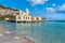 View of Charleston, the Mondello beach establishment on the sea in Palermo, Sicily.