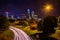 View of the Charlotte skyline from the Central Avenue Bridge, in