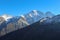 View from Cheget Mountain. Mountains in the snow. Elbrus region