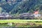 view of Chengyang village with Bridge from fields