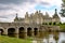 View of the Chenonceau Castle in village Chenonceaux, France with its reflection in the river Sher