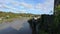 The view from Chepstow Castle showing the surrounding river