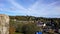 The view from Chepstow Castle showing the surrounding town