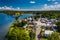 View of Chesapeake City from the Chesapeake City Bridge, Maryland.