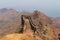 View of Chilkhati buruj from Suvela Machi, Rajgad fort, Pune, Maharashtra