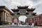 View of the Chinese Arch, Chinatown, Liverpool, England, UK on July 14, 2021