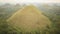 A view of the chocolate hills. Foggy clouds. Bohol, Philippines.